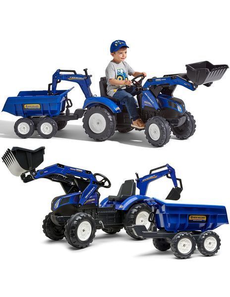 Трактор на педалі з причепом FALK New Holland T8 + ковш 3090W 5010 фото