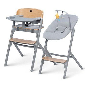 Стільчик для годування Kinderkraft Livy Wood з шезлонгом Calmee 1151 фото
