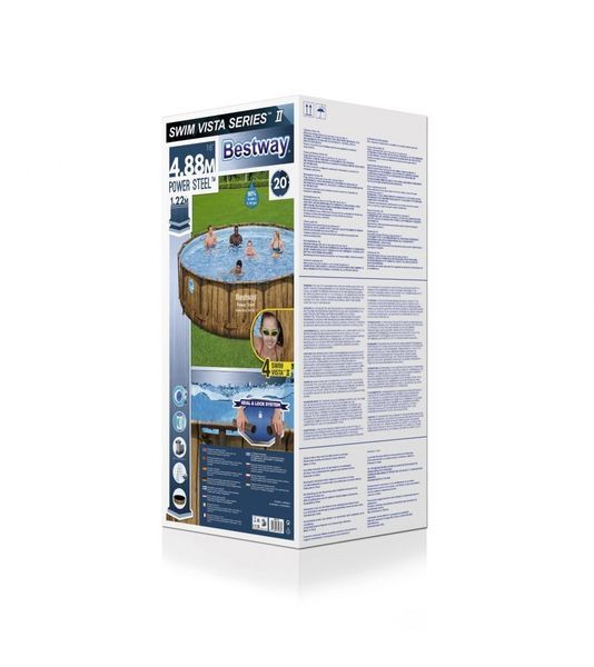 Каркасний басейн Bestway Power Steel Swim Vista Series 488x122 56725 2353 фото