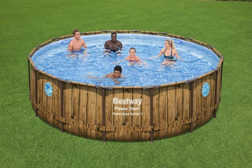 Каркасний басейн Bestway Power Steel Swim Vista Series 488x122 56725 2353 фото