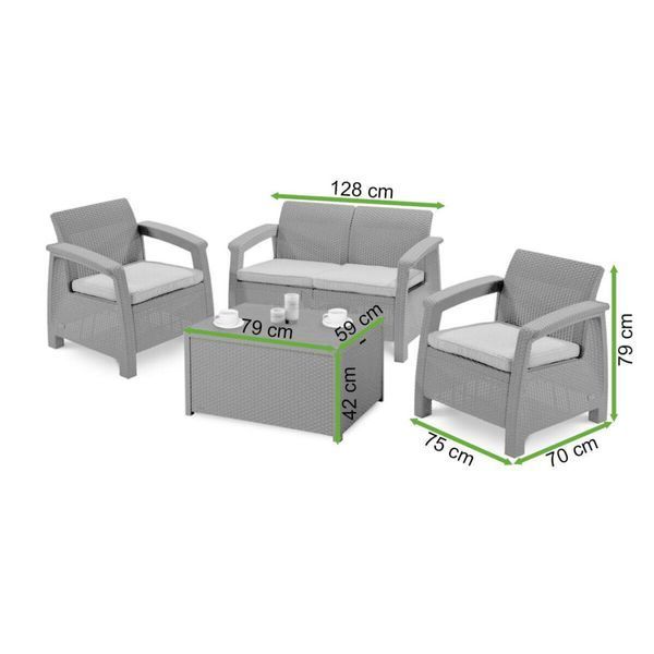 Комплект садових меблів Keter Corfu Box 6192 фото